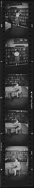 [281 Views of New York Public Library Interiors and Exteriors, Bryant Park, and Studies of Reading Room, Rare Book Room, Visitors, Probably Commissioned for Unpublished Vogue Article, 1949], Walker Evans (American, St. Louis, Missouri 1903–1975 New Haven, Connecticut), Film negative
