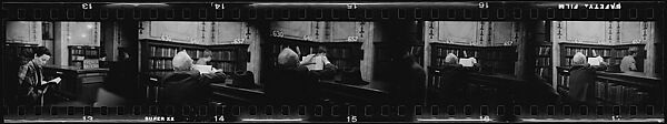 [281 Views of New York Public Library Interiors and Exteriors, Bryant Park, and Studies of Reading Room, Rare Book Room, Visitors, Probably Commissioned for Unpublished Vogue Article, 1949], Walker Evans (American, St. Louis, Missouri 1903–1975 New Haven, Connecticut), Film negative