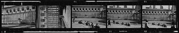 [281 Views of New York Public Library Interiors and Exteriors, Bryant Park, and Studies of Reading Room, Rare Book Room, Visitors, Probably Commissioned for Unpublished Vogue Article, 1949], Walker Evans (American, St. Louis, Missouri 1903–1975 New Haven, Connecticut), Film negative