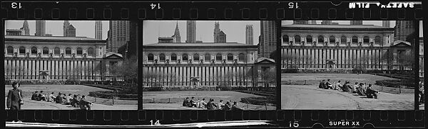 [281 Views of New York Public Library Interiors and Exteriors, Bryant Park, and Studies of Reading Room, Rare Book Room, Visitors, Probably Commissioned for Unpublished Vogue Article, 1949], Walker Evans (American, St. Louis, Missouri 1903–1975 New Haven, Connecticut), Film negative