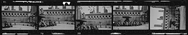 [281 Views of New York Public Library Interiors and Exteriors, Bryant Park, and Studies of Reading Room, Rare Book Room, Visitors, Probably Commissioned for Unpublished Vogue Article, 1949], Walker Evans (American, St. Louis, Missouri 1903–1975 New Haven, Connecticut), Film negative