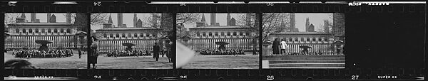 [281 Views of New York Public Library Interiors and Exteriors, Bryant Park, and Studies of Reading Room, Rare Book Room, Visitors, Probably Commissioned for Unpublished Vogue Article, 1949], Walker Evans (American, St. Louis, Missouri 1903–1975 New Haven, Connecticut), Film negative