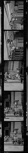 [281 Views of New York Public Library Interiors and Exteriors, Bryant Park, and Studies of Reading Room, Rare Book Room, Visitors, Probably Commissioned for Unpublished Vogue Article, 1949], Walker Evans (American, St. Louis, Missouri 1903–1975 New Haven, Connecticut), Film negative