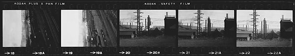 [854 Views of Container Corporation and Bethelehem Steel Industrial Architecture, Chicago Rail Yards, Architecture and Street Scenes, Galena Train Depot and Baggage Wagons, Pittsburgh and Pennsylvania Towns], Walker Evans (American, St. Louis, Missouri 1903–1975 New Haven, Connecticut), Film negative