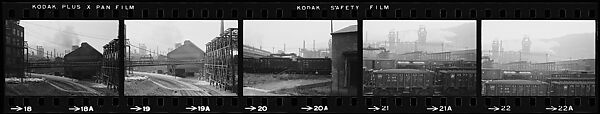 [854 Views of Container Corporation and Bethelehem Steel Industrial Architecture, Chicago Rail Yards, Architecture and Street Scenes, Galena Train Depot and Baggage Wagons, Pittsburgh and Pennsylvania Towns], Walker Evans (American, St. Louis, Missouri 1903–1975 New Haven, Connecticut), Film negative