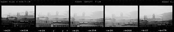[854 Views of Container Corporation and Bethelehem Steel Industrial Architecture, Chicago Rail Yards, Architecture and Street Scenes, Galena Train Depot and Baggage Wagons, Pittsburgh and Pennsylvania Towns], Walker Evans (American, St. Louis, Missouri 1903–1975 New Haven, Connecticut), Film negative