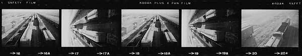 [854 Views of Container Corporation and Bethelehem Steel Industrial Architecture, Chicago Rail Yards, Architecture and Street Scenes, Galena Train Depot and Baggage Wagons, Pittsburgh and Pennsylvania Towns], Walker Evans (American, St. Louis, Missouri 1903–1975 New Haven, Connecticut), Film negative
