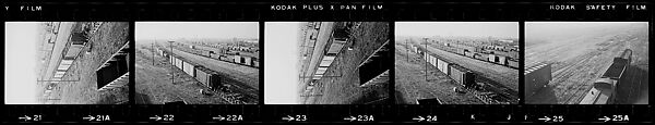 [854 Views of Container Corporation and Bethelehem Steel Industrial Architecture, Chicago Rail Yards, Architecture and Street Scenes, Galena Train Depot and Baggage Wagons, Pittsburgh and Pennsylvania Towns], Walker Evans (American, St. Louis, Missouri 1903–1975 New Haven, Connecticut), Film negative
