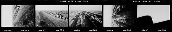 [854 Views of Container Corporation and Bethelehem Steel Industrial Architecture, Chicago Rail Yards, Architecture and Street Scenes, Galena Train Depot and Baggage Wagons, Pittsburgh and Pennsylvania Towns], Walker Evans (American, St. Louis, Missouri 1903–1975 New Haven, Connecticut), Film negative