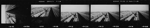 [854 Views of Container Corporation and Bethelehem Steel Industrial Architecture, Chicago Rail Yards, Architecture and Street Scenes, Galena Train Depot and Baggage Wagons, Pittsburgh and Pennsylvania Towns], Walker Evans (American, St. Louis, Missouri 1903–1975 New Haven, Connecticut), Film negative