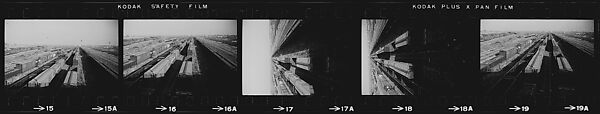 [854 Views of Container Corporation and Bethelehem Steel Industrial Architecture, Chicago Rail Yards, Architecture and Street Scenes, Galena Train Depot and Baggage Wagons, Pittsburgh and Pennsylvania Towns], Walker Evans (American, St. Louis, Missouri 1903–1975 New Haven, Connecticut), Film negative