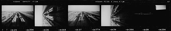 [854 Views of Container Corporation and Bethelehem Steel Industrial Architecture, Chicago Rail Yards, Architecture and Street Scenes, Galena Train Depot and Baggage Wagons, Pittsburgh and Pennsylvania Towns], Walker Evans (American, St. Louis, Missouri 1903–1975 New Haven, Connecticut), Film negative