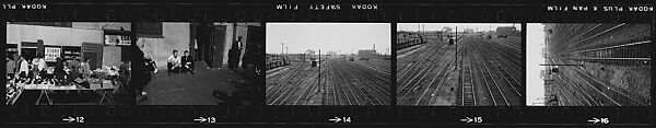 [854 Views of Container Corporation and Bethelehem Steel Industrial Architecture, Chicago Rail Yards, Architecture and Street Scenes, Galena Train Depot and Baggage Wagons, Pittsburgh and Pennsylvania Towns], Walker Evans (American, St. Louis, Missouri 1903–1975 New Haven, Connecticut), Film negative