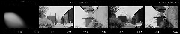 [854 Views of Container Corporation and Bethelehem Steel Industrial Architecture, Chicago Rail Yards, Architecture and Street Scenes, Galena Train Depot and Baggage Wagons, Pittsburgh and Pennsylvania Towns], Walker Evans (American, St. Louis, Missouri 1903–1975 New Haven, Connecticut), Film negative