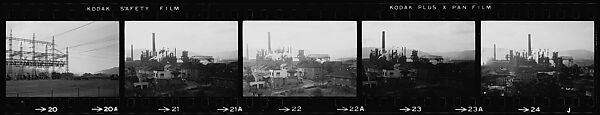 [854 Views of Container Corporation and Bethelehem Steel Industrial Architecture, Chicago Rail Yards, Architecture and Street Scenes, Galena Train Depot and Baggage Wagons, Pittsburgh and Pennsylvania Towns], Walker Evans (American, St. Louis, Missouri 1903–1975 New Haven, Connecticut), Film negative