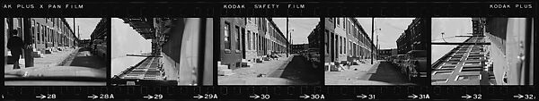 [854 Views of Container Corporation and Bethelehem Steel Industrial Architecture, Chicago Rail Yards, Architecture and Street Scenes, Galena Train Depot and Baggage Wagons, Pittsburgh and Pennsylvania Towns], Walker Evans (American, St. Louis, Missouri 1903–1975 New Haven, Connecticut), Film negative