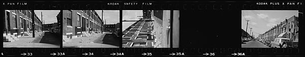 [854 Views of Container Corporation and Bethelehem Steel Industrial Architecture, Chicago Rail Yards, Architecture and Street Scenes, Galena Train Depot and Baggage Wagons, Pittsburgh and Pennsylvania Towns], Walker Evans (American, St. Louis, Missouri 1903–1975 New Haven, Connecticut), Film negative