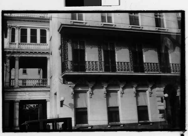 [Two 35mm Film Frames: Hotel Façade with Second-Story Cast-Iron Porch, Southeastern U.S.], Walker Evans (American, St. Louis, Missouri 1903–1975 New Haven, Connecticut), Film negative