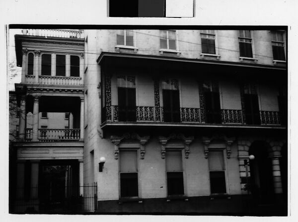 [Two 35mm Film Frames: Hotel Façade with Second-Story Cast-Iron Porch, Southeastern U.S.], Walker Evans (American, St. Louis, Missouri 1903–1975 New Haven, Connecticut), Film negative 