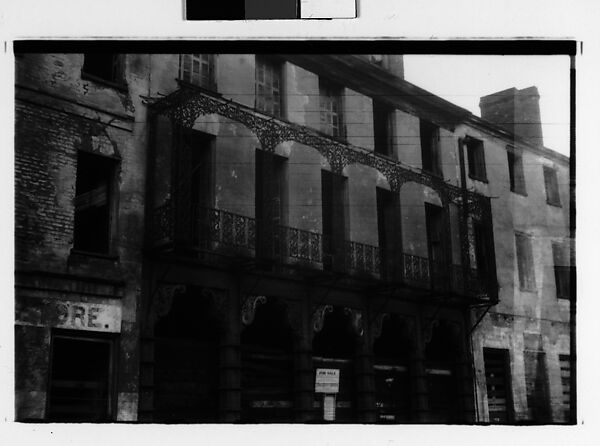 [Three 35mm Film Frames: Town Square with Two Churches, Dilapidated Buildings, Southeastern U.S.], Walker Evans (American, St. Louis, Missouri 1903–1975 New Haven, Connecticut), Film negative