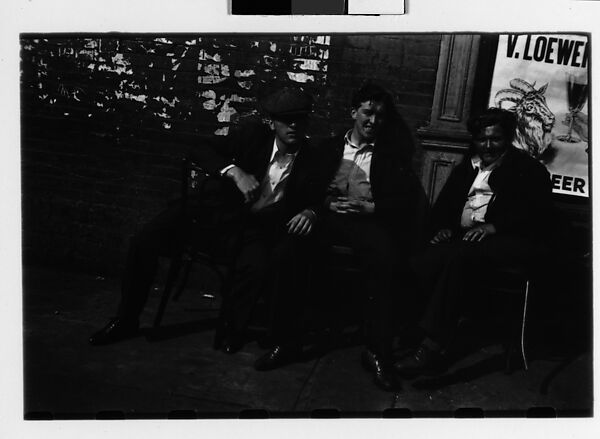 [Three 35mm Film Frames: Three Men Seated in Chairs on Sidewalk, New York City], Walker Evans (American, St. Louis, Missouri 1903–1975 New Haven, Connecticut), Film negative 