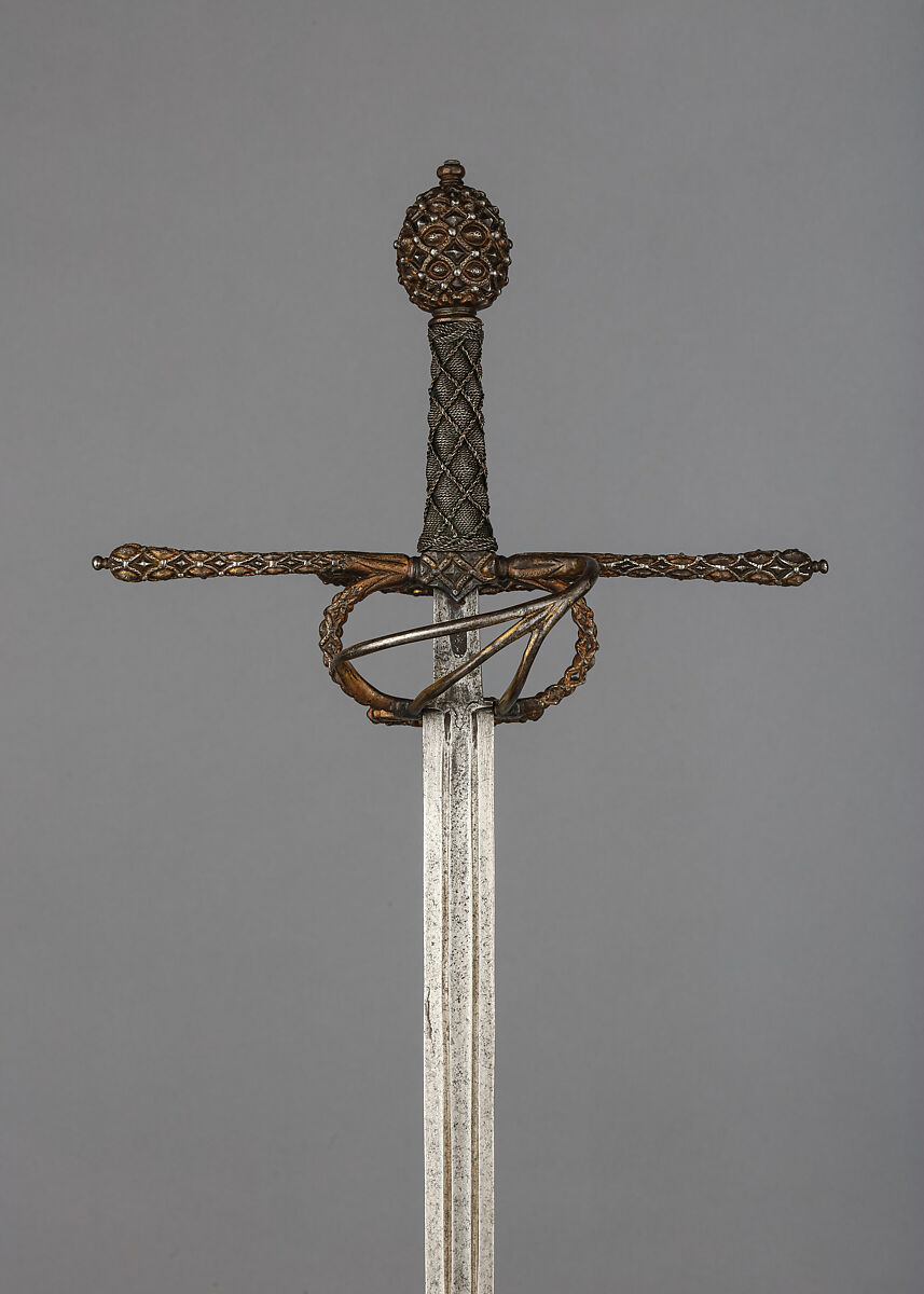 Rapier, Steel, gold, iron, wood, Italian