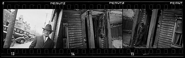 [Three 35mm Film Frames: Men, Hudson, New York], Walker Evans (American, St. Louis, Missouri 1903–1975 New Haven, Connecticut), Film negative