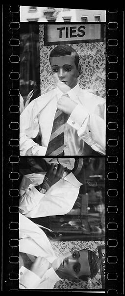 [Two 35mm Film Frames: Window Display of Mannequins in Front of Advertisement for "TIES", New York City], Walker Evans (American, St. Louis, Missouri 1903–1975 New Haven, Connecticut), Film negative