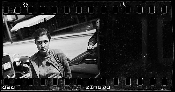 [One 35mm Film Frame: Beatrice Jacoby in Front of Parked Car, Millerton, New York], Walker Evans (American, St. Louis, Missouri 1903–1975 New Haven, Connecticut), Film negative