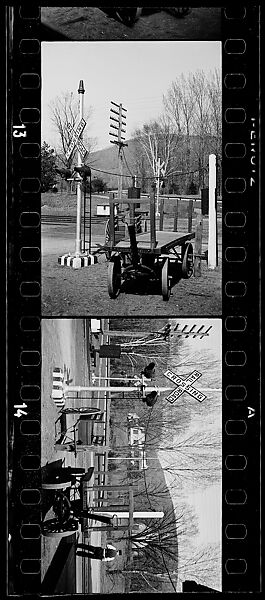[Two 35mm Film Frames: Railroad Crossing and Flatbed Wagons, Copake, New York], Walker Evans (American, St. Louis, Missouri 1903–1975 New Haven, Connecticut), Film negative