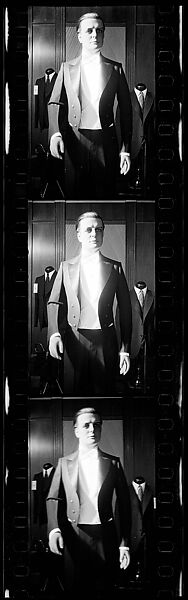 [Three 35mm Film Frames: Mannequin Advertising Dinner Jacket, New York City], Walker Evans (American, St. Louis, Missouri 1903–1975 New Haven, Connecticut), Film negative