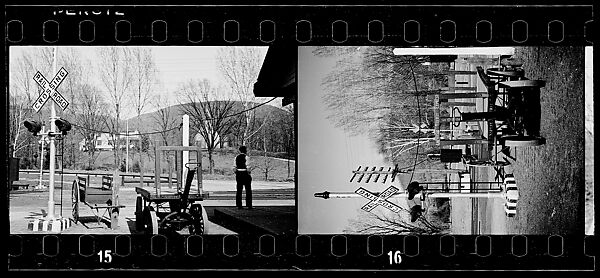 [Two 35mm Film Frames:Railroad Crossing and Flatbed Wagons, Copake, New York], Walker Evans (American, St. Louis, Missouri 1903–1975 New Haven, Connecticut), Film negative