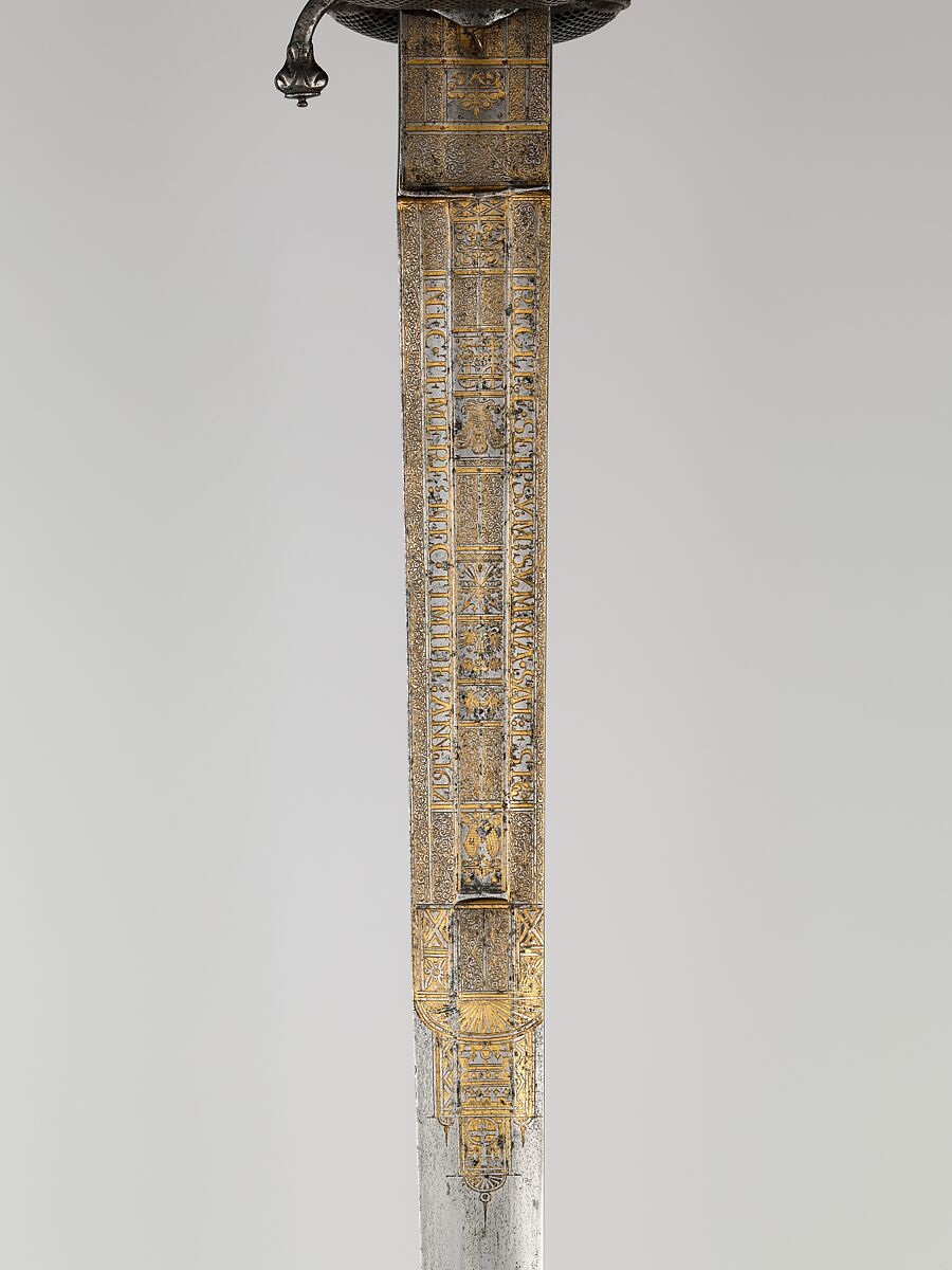 Broadsword, Steel, brass wire, gold, German, Solingen