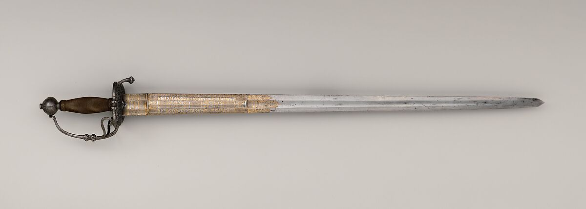 Broadsword, Steel, brass wire, gold, German, Solingen