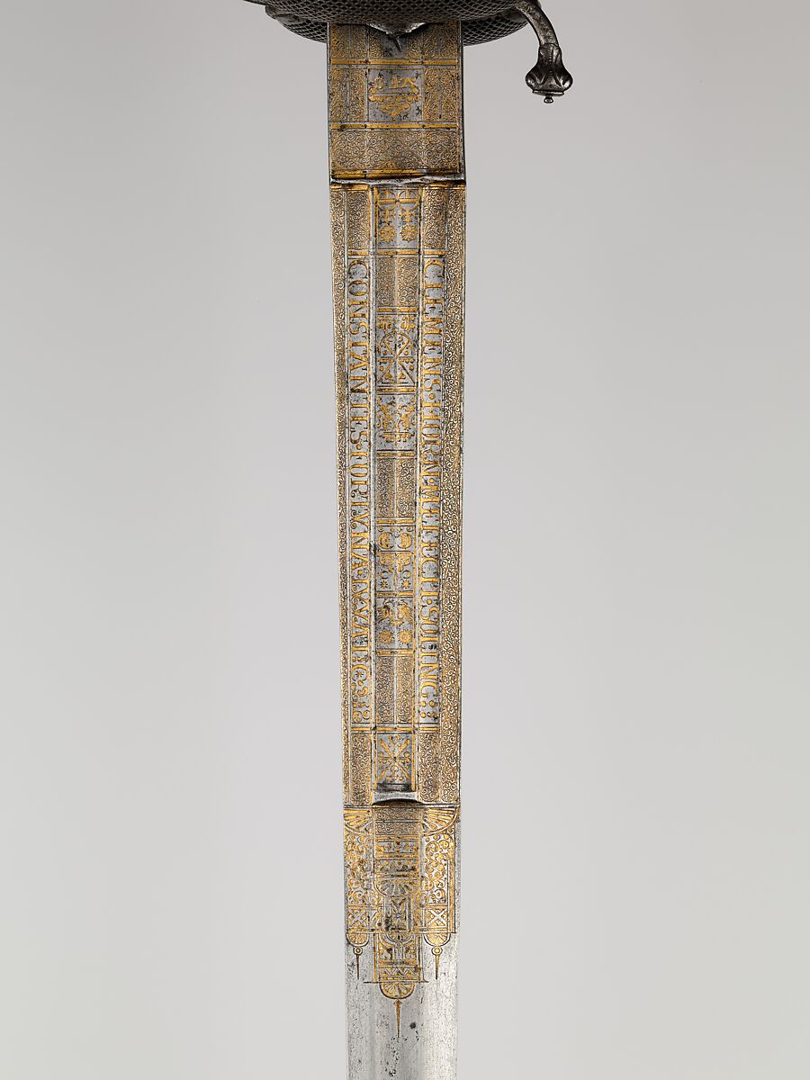 Broadsword, Steel, brass wire, gold, German, Solingen