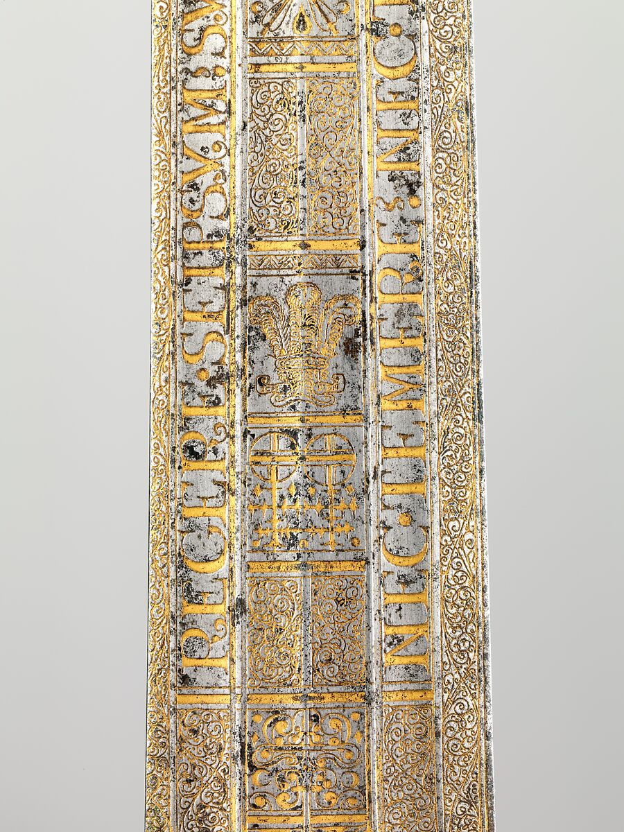 Broadsword, Steel, brass wire, gold, German, Solingen