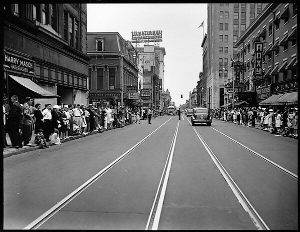 [56 Views of Bridgeport, Connecticut, Including: Main Street, Factory Workers, Shoppers, Sikorsky Parking Lot, and 4th of July Parade, Commissioned by Fortune Magazine for "In Bridgeport's War Factories", Published September 1941], Walker Evans (American, St. Louis, Missouri 1903–1975 New Haven, Connecticut), Film negative