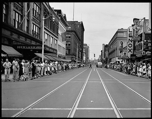 [56 Views of Bridgeport, Connecticut, Including: Main Street, Factory Workers, Shoppers, Sikorsky Parking Lot, and 4th of July Parade, Commissioned by Fortune Magazine for "In Bridgeport's War Factories", Published September 1941], Walker Evans (American, St. Louis, Missouri 1903–1975 New Haven, Connecticut), Film negative