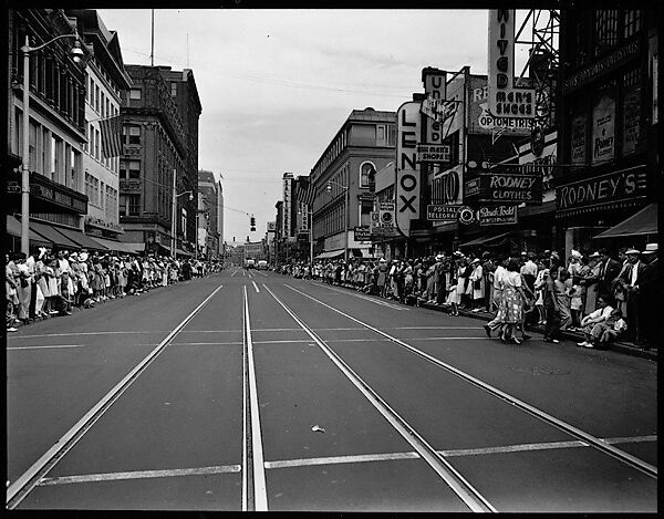 [56 Views of Bridgeport, Connecticut, Including: Main Street, Factory Workers, Shoppers, Sikorsky Parking Lot, and 4th of July Parade, Commissioned by Fortune Magazine for "In Bridgeport's War Factories", Published September 1941], Walker Evans (American, St. Louis, Missouri 1903–1975 New Haven, Connecticut), Film negative