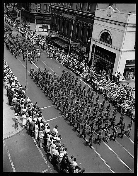[56 Views of Bridgeport, Connecticut, Including: Main Street, Factory Workers, Shoppers, Sikorsky Parking Lot, and 4th of July Parade, Commissioned by Fortune Magazine for "In Bridgeport's War Factories", Published September 1941], Walker Evans (American, St. Louis, Missouri 1903–1975 New Haven, Connecticut), Film negative