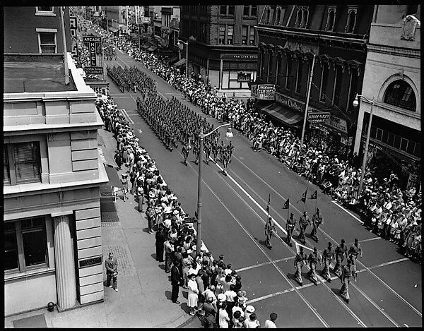 [56 Views of Bridgeport, Connecticut, Including: Main Street, Factory Workers, Shoppers, Sikorsky Parking Lot, and 4th of July Parade, Commissioned by Fortune Magazine for "In Bridgeport's War Factories", Published September 1941], Walker Evans (American, St. Louis, Missouri 1903–1975 New Haven, Connecticut), Film negative