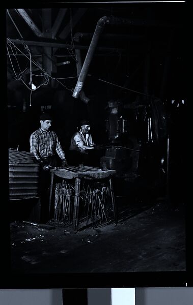 [70 Studies of Collins Knife Company Factory, Workers, and Executives and Views of Collinsville, Connecticut, Commissioned by Fortune Magazine for "Collins Co., Collinsville, Connecticut", Published January 1946], Walker Evans (American, St. Louis, Missouri 1903–1975 New Haven, Connecticut), Film negative