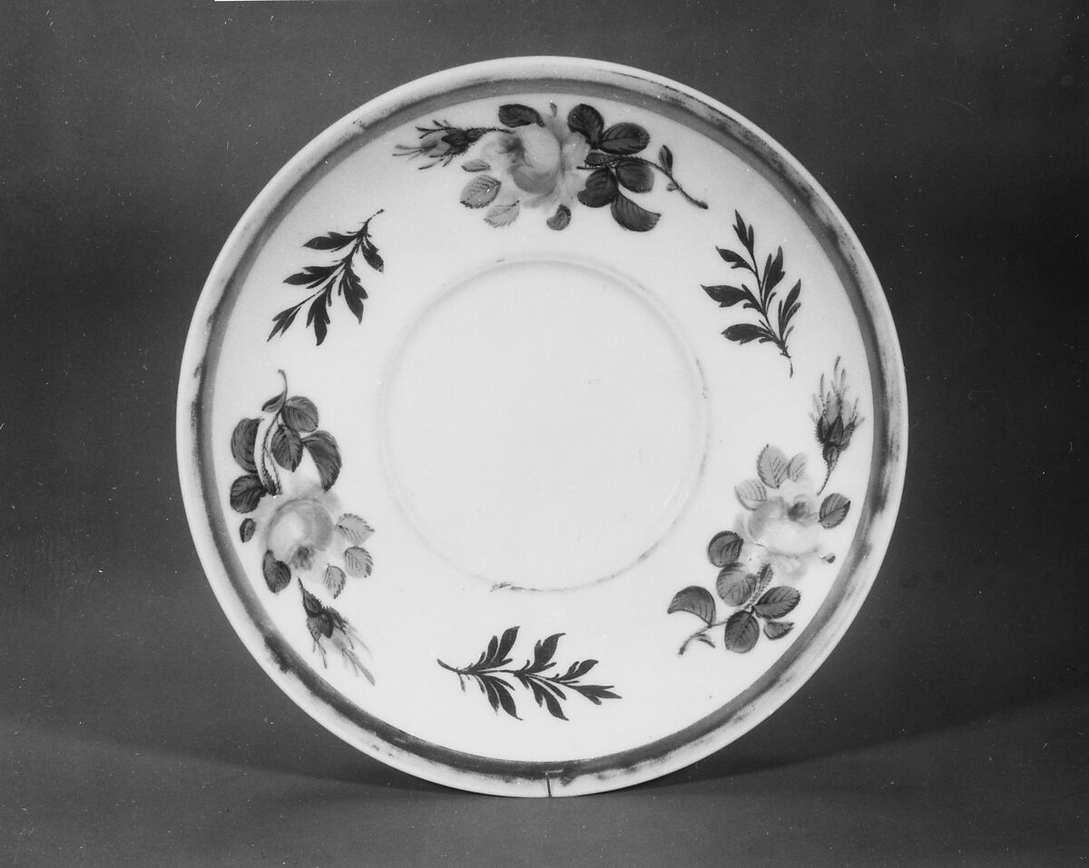 Cup and Saucer, Tucker Factory (American, 1826–1838), Porcelain, American