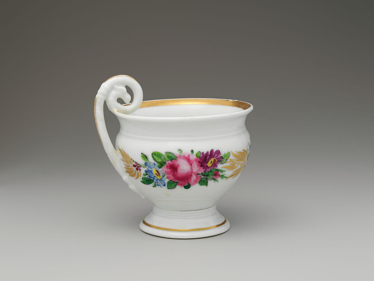 Cup and Saucer, Tucker Factory (American, 1826–1838), Porcelain, American