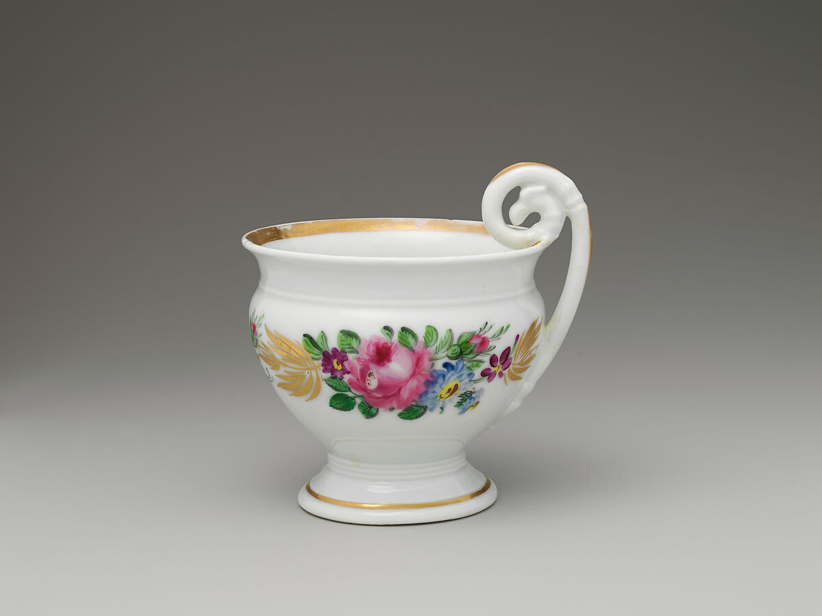 Cup and Saucer, Tucker Factory (American, 1826–1838), Porcelain, American