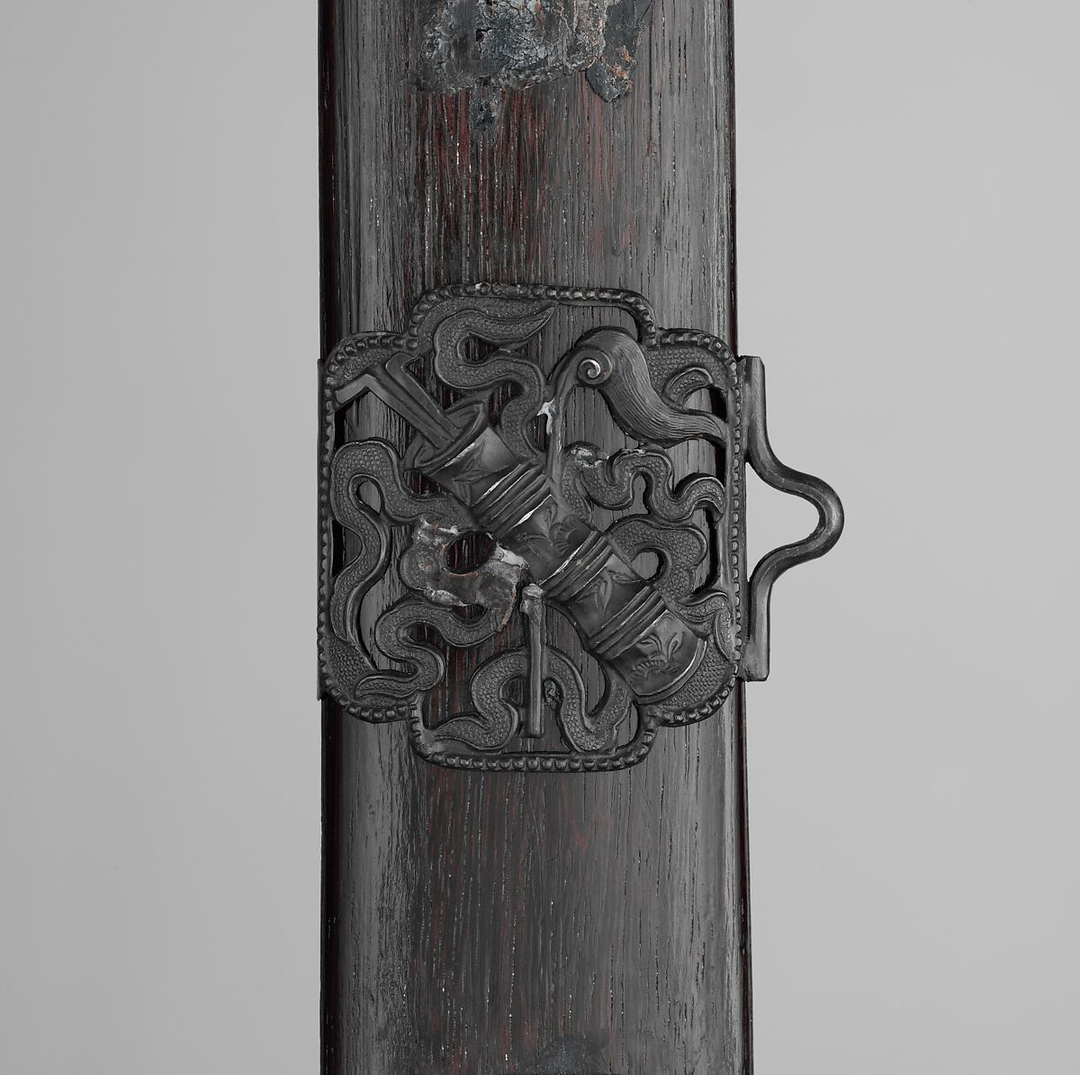 Sword with Scabbard, Steel, silver, wood, Chinese