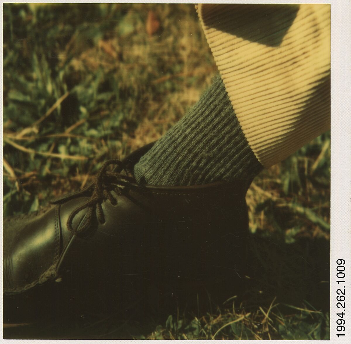 [Walker Evans's Foot], Walker Evans (American, St. Louis, Missouri 1903–1975 New Haven, Connecticut), Instant internal dye diffusion transfer print (Polaroid SX-70) 