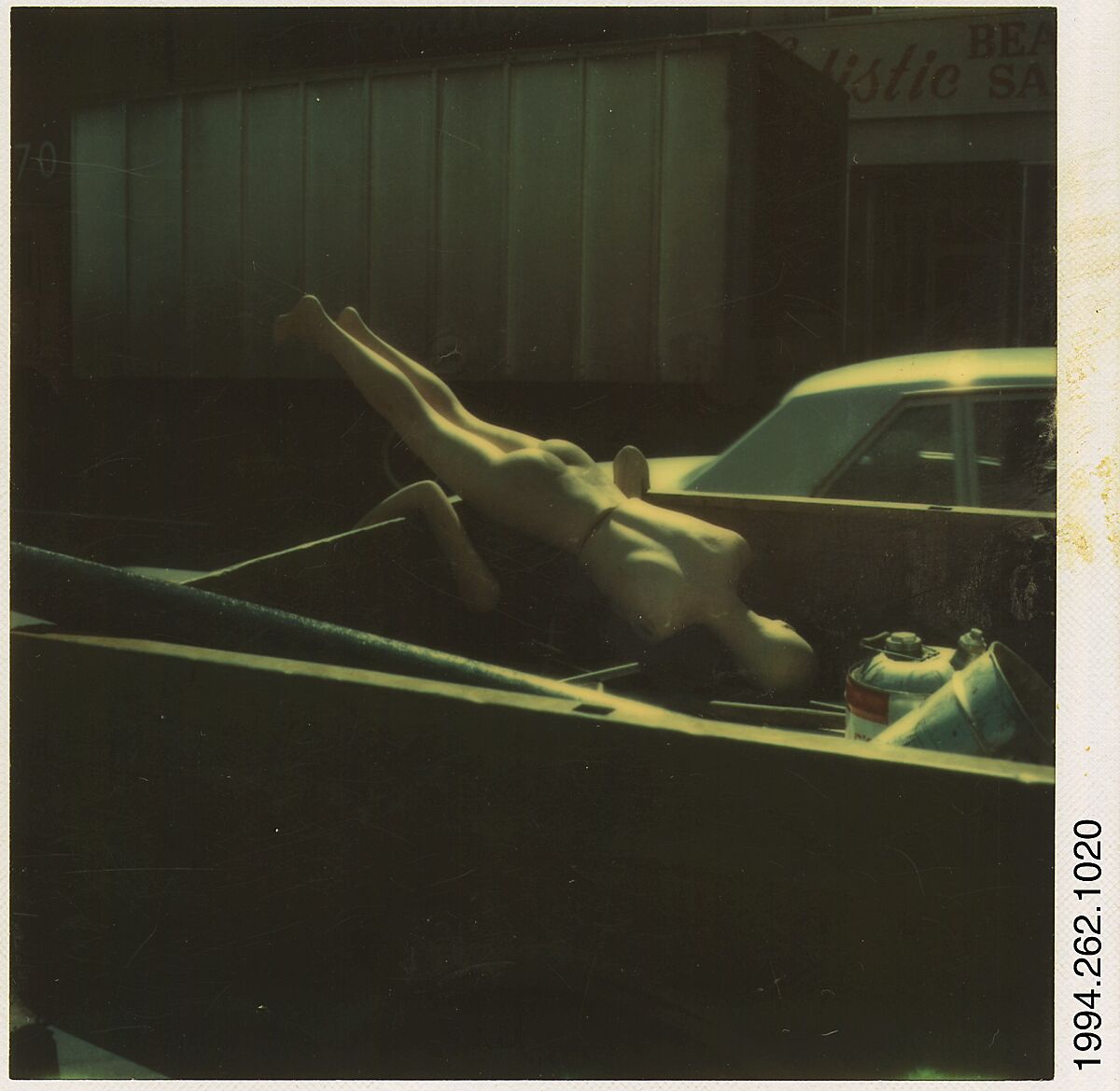 [Mannequin in Bed of Pick-Up Truck], Walker Evans (American, St. Louis, Missouri 1903–1975 New Haven, Connecticut), Instant internal dye diffusion transfer print (Polaroid SX-70) 
