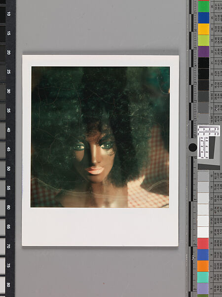 [Head of Mannequin: Afro Wig], Walker Evans (American, St. Louis, Missouri 1903–1975 New Haven, Connecticut), Instant internal dye diffusion transfer print (Polaroid SX-70) 