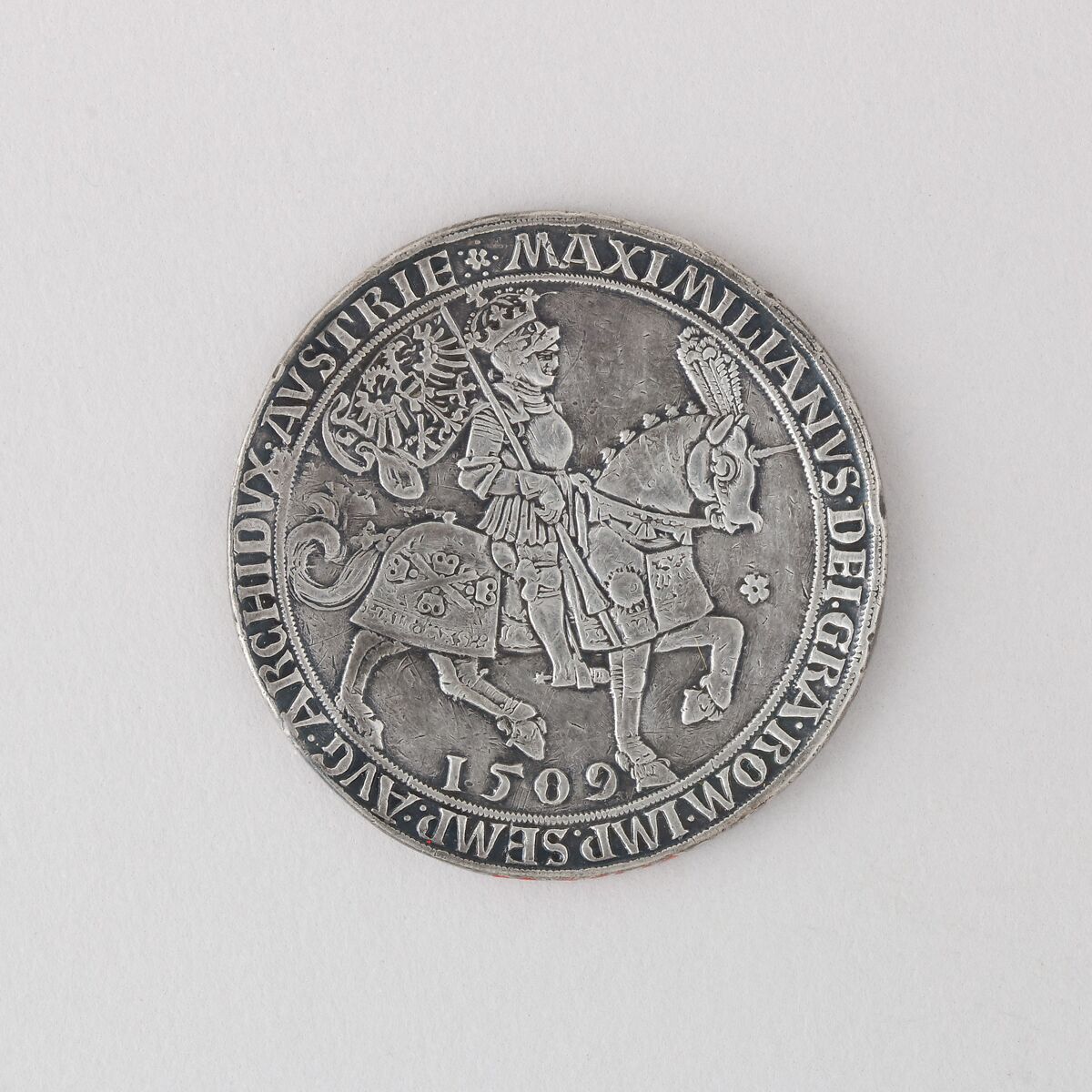 Presentation Coin of Maximilian I, Ulrich Ursentaler (Austrian, Hall, died 1561/62), Silver, South Netherlandish, Antwerp; dies cut in Hall, Austria